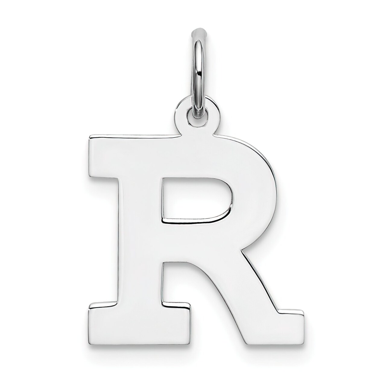 Sterling Silver Medium Block Initial Letter R Charm Jewerly 19mm x 12mm
